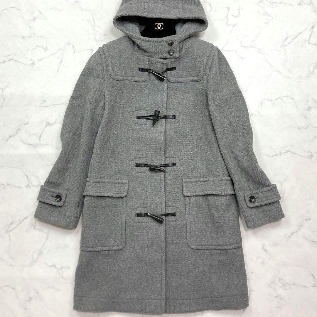 美品 Oggi掲載 23区 ダッフルコート ヘリンボーン ウール 40 グレー