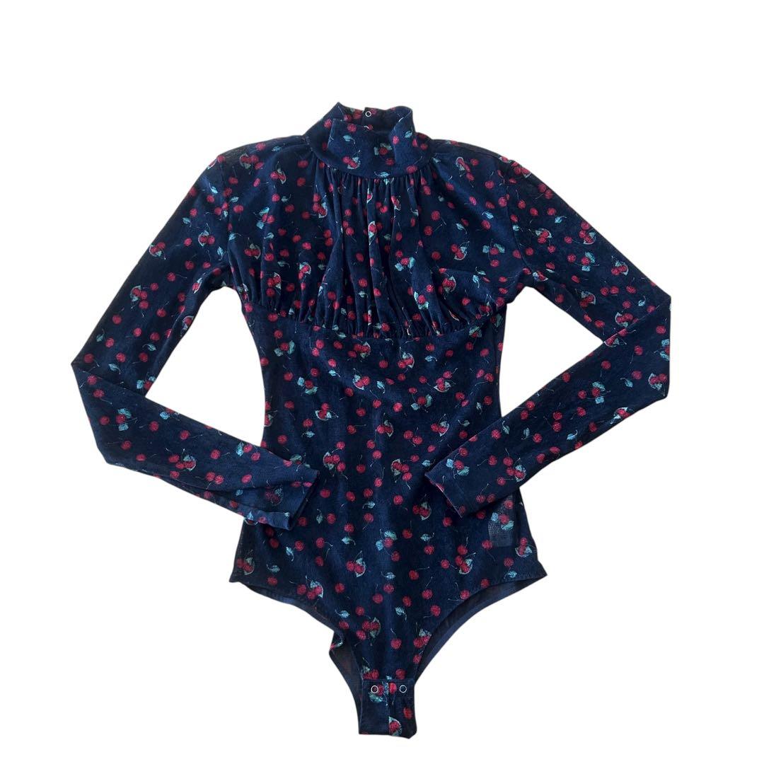 FETICO チェリー柄　ボディスーツ　トップス International Gallery BEAMS（インターナショナルギャラリー ビームス