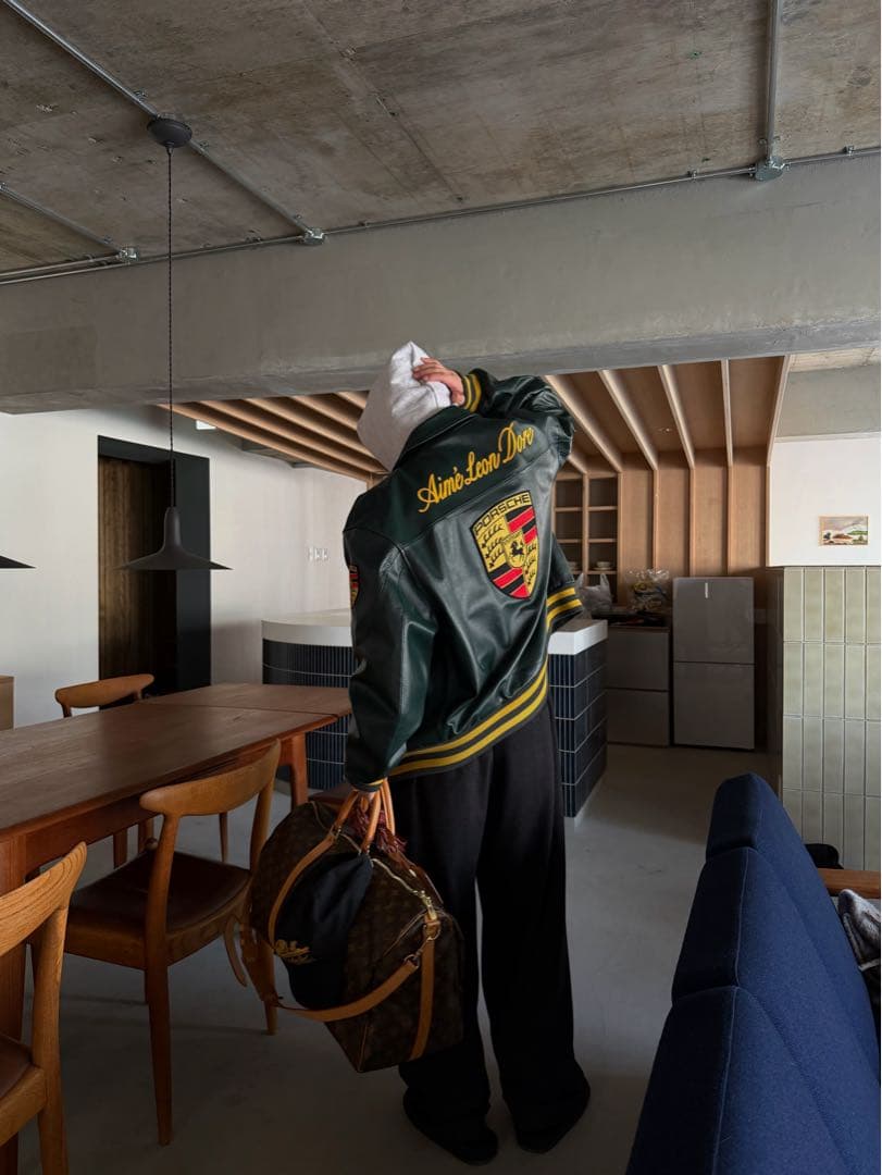 aime leon dore × porsche レザージャケット XL - メルカリ