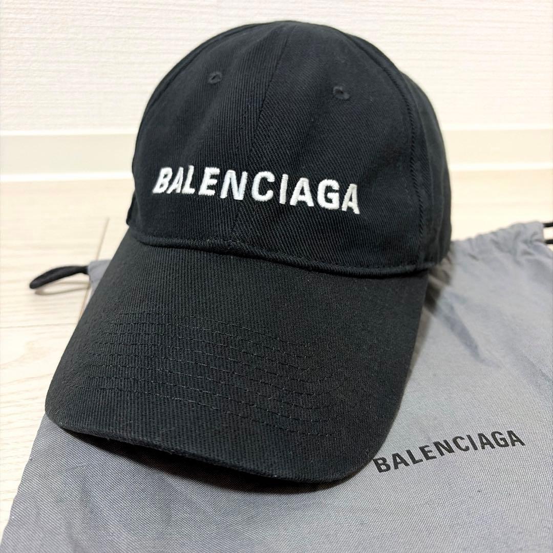 ✨極美品✨BALENCIAGA キャップ L59 新ロゴ マジックテープ 黒 - メルカリ