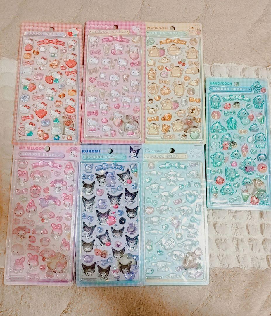 サンリオ ボンボンドロップシール 正規品 7枚セット 第二弾 サンスター文具 サンリオキャラクターズ BONBON DROP SEAL ボンボン