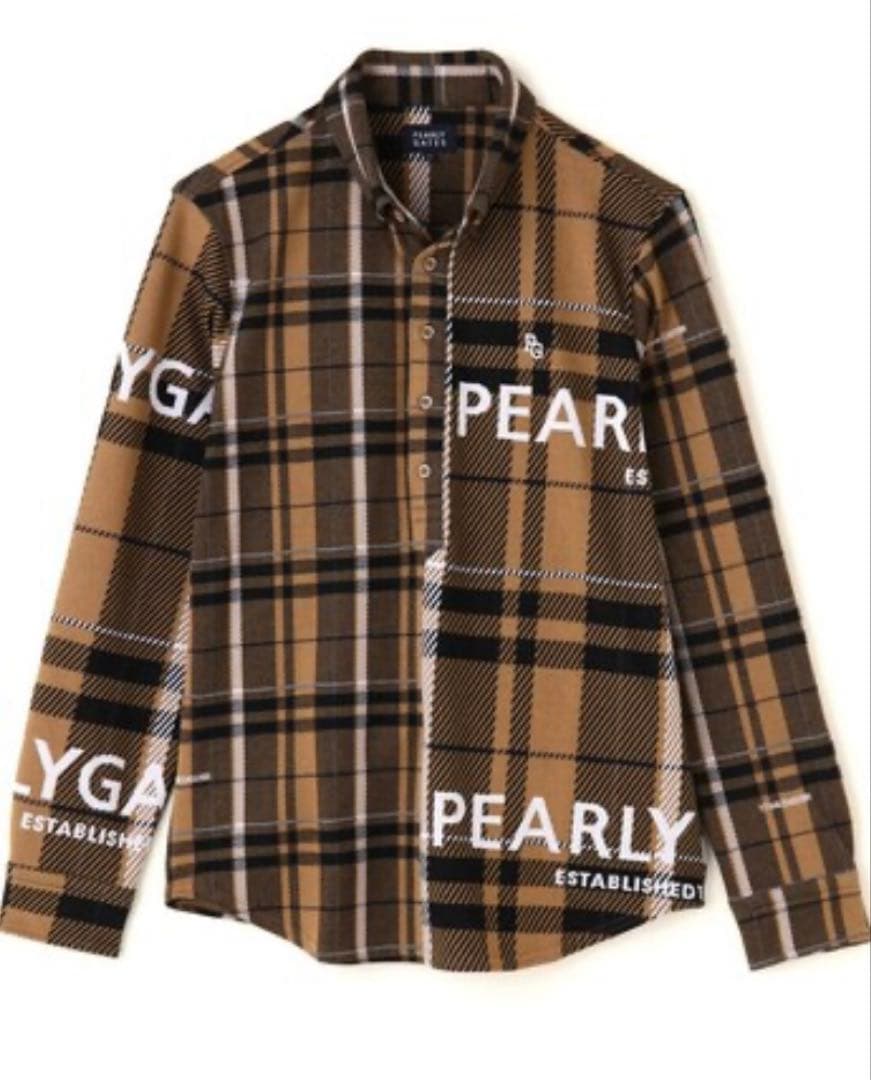 パーリーゲイツＷジャガード長袖ボタンダウンカットソープルオーバー Wジャガード 長袖カットソープルオーバー ＜CHECKシリーズ＞ | PEARLY