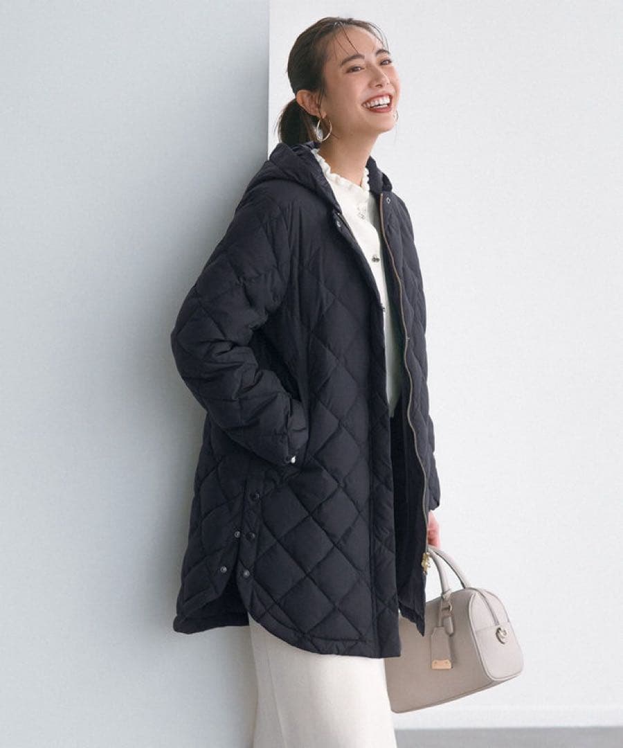 TAION×UNFLO／LIMONTA 2WAYキルティングダウンコート　М　黒 自宅で洗濯OK / 軽量で暖かい】TAIONコラボ 2WAY キルティングダウン