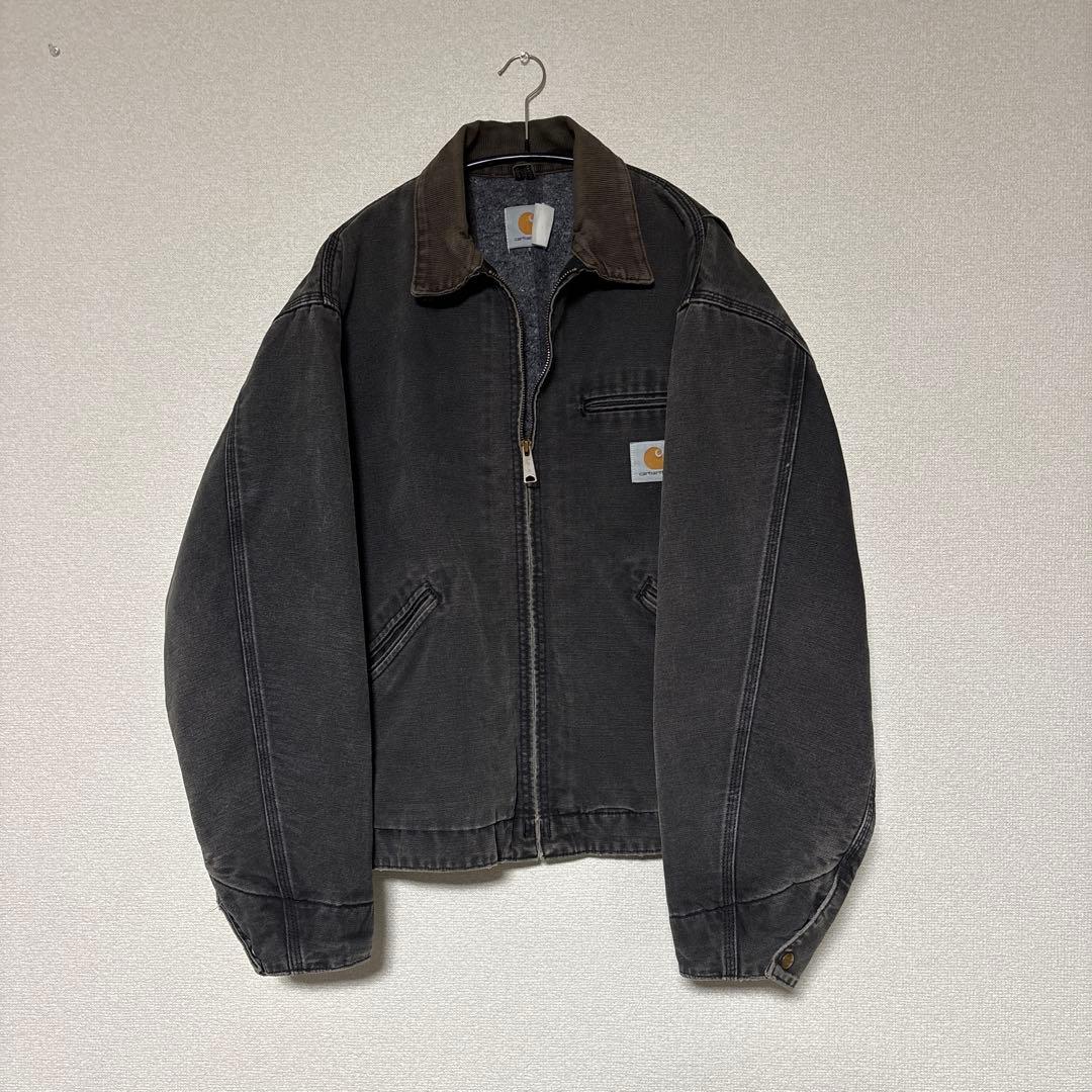 90s カーハート　デトロイトジャケット　ブラック　フェード