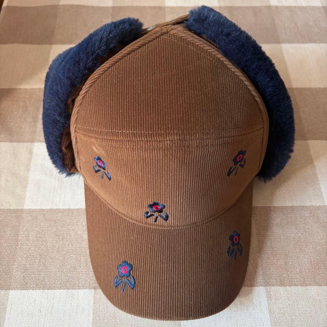 ヴィヴィアンウエストウッド コーデュロイ×ボアフラップキャップ M