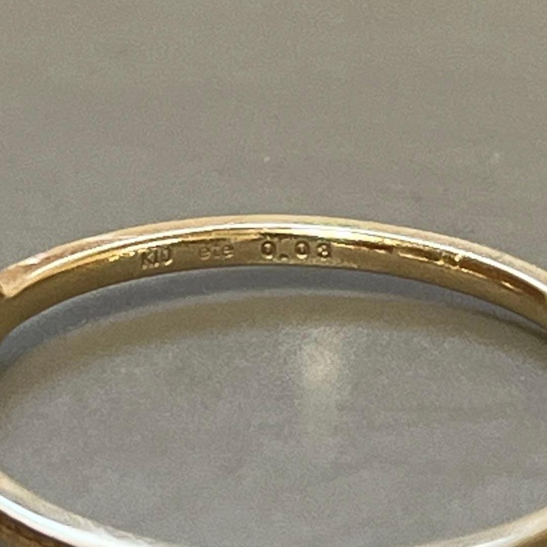 ete YG 10K 0.03ct ダイヤモンド 11号 リング　ミルグレイン