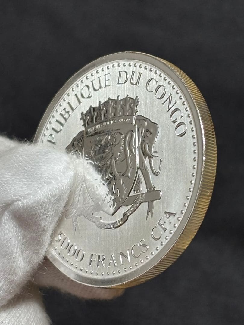 純銀99.9% 1オンス銀貨 2020年 コンゴ共和国「シルバーバックゴリラ