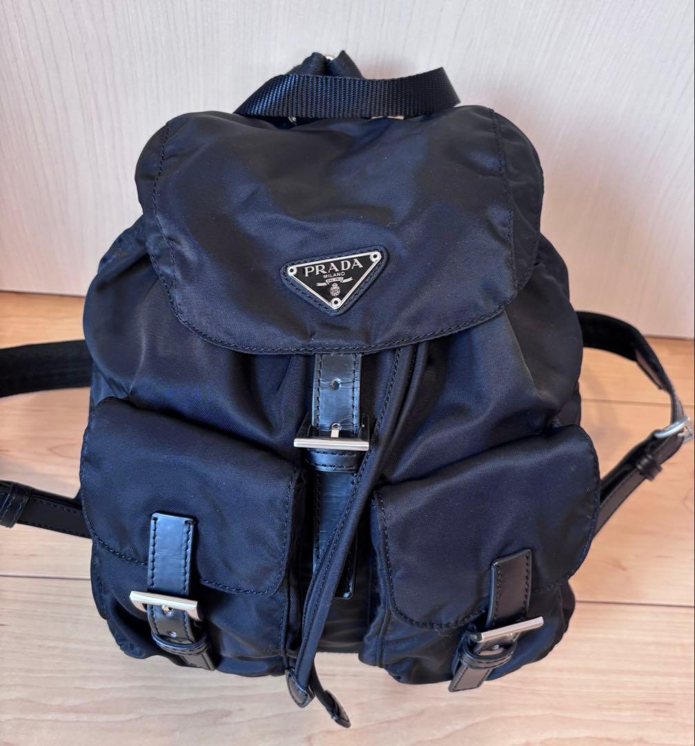 美品 PRADA プラダ ナイロン リュック バックパック ブラック