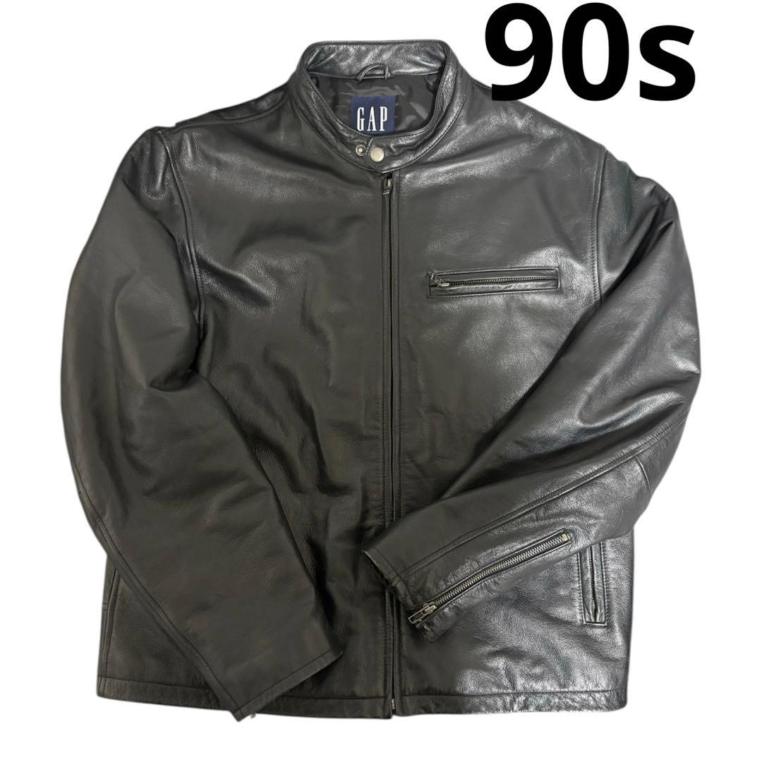 美品　希少サイズ　90s〜00s OLD GAP シングルライダースジャケット GAP(ギャップ) / 90s～/OLD GAP/シングルライダース/裏地キルティング