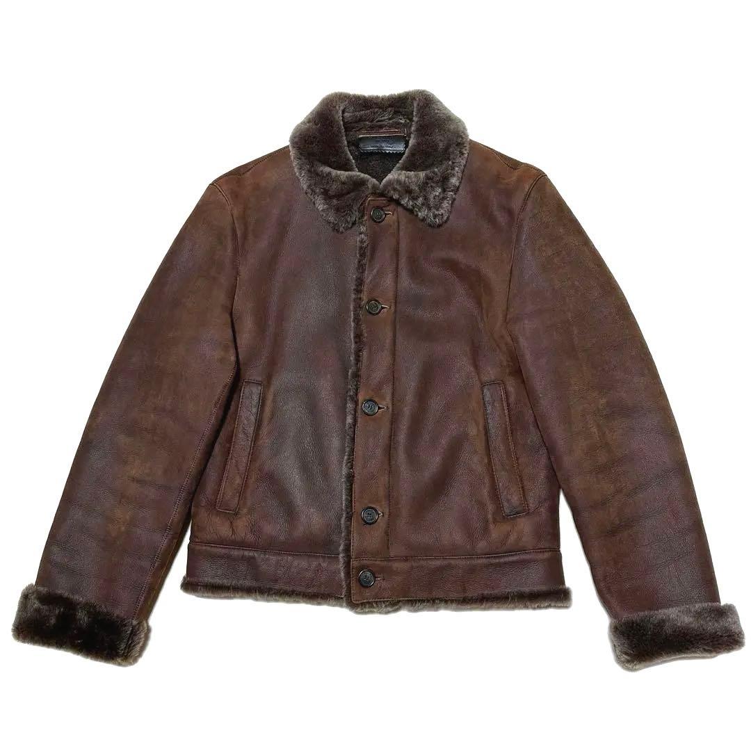 PRADA プラダ ファー レザー ムートン ジャケット ブルゾン 初期