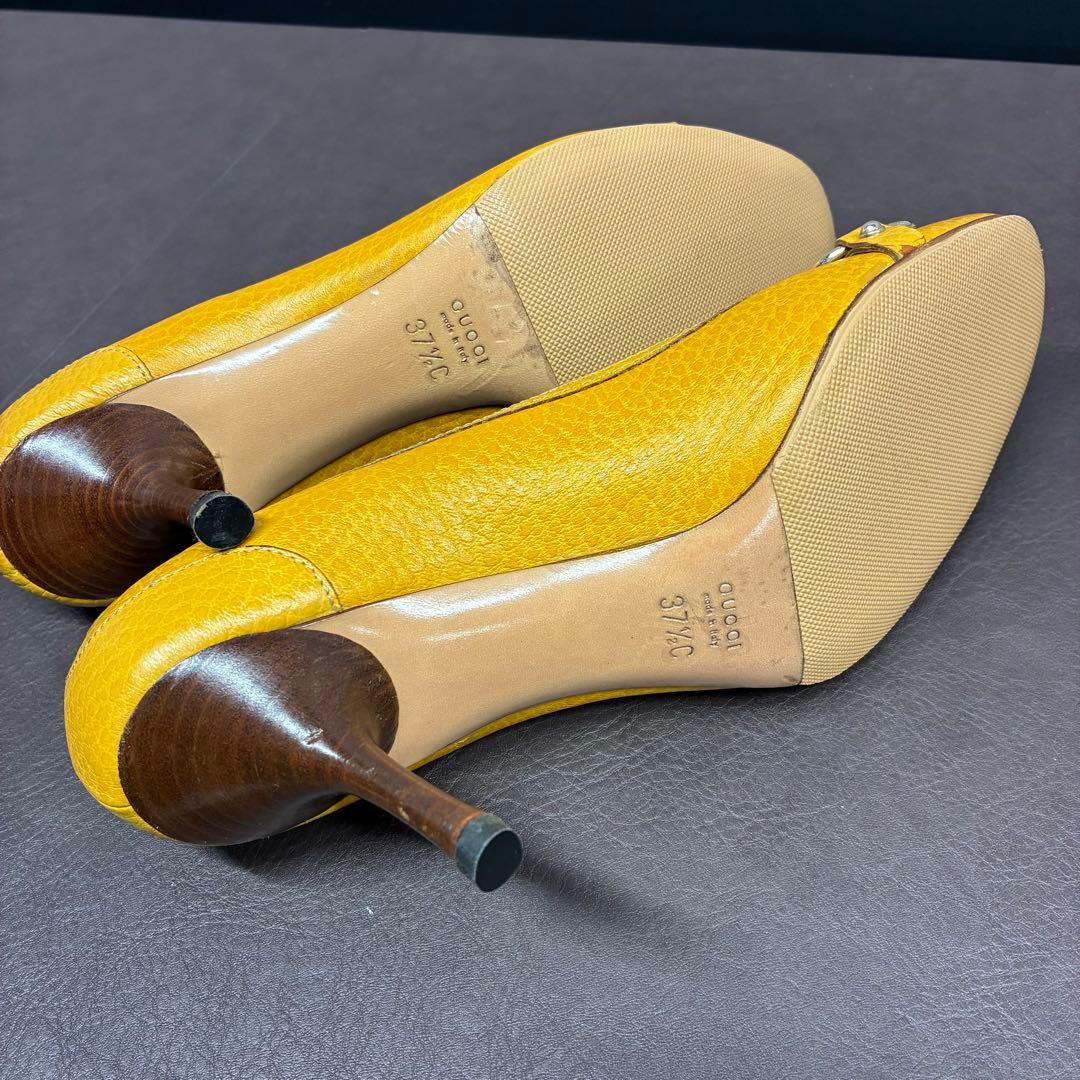GUCCI／グッチ イエロー レザー パンプス バンブー - メルカリ