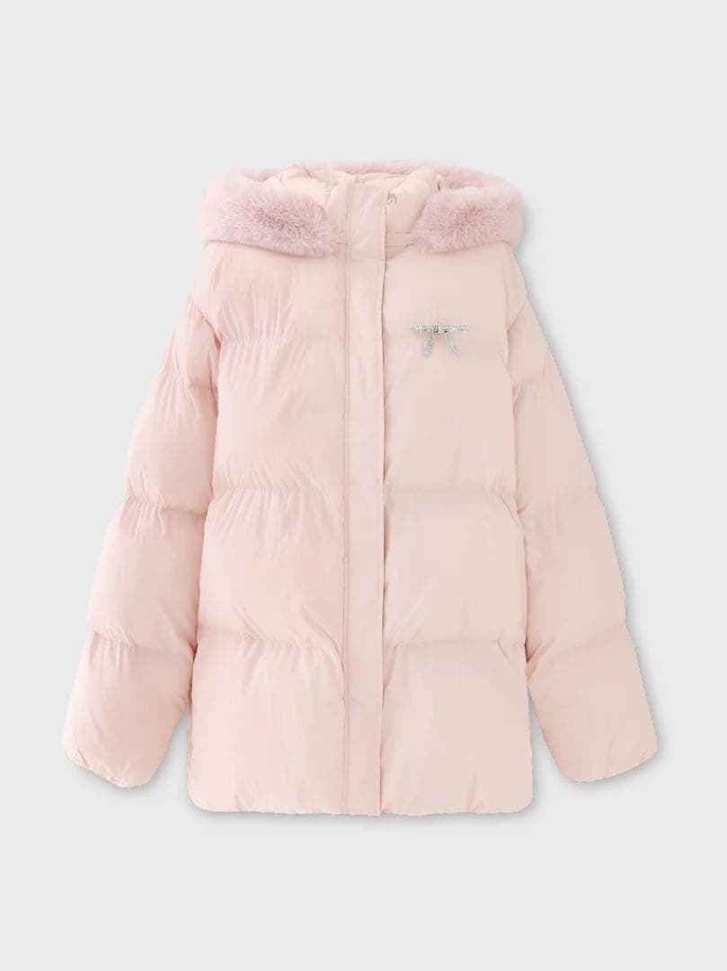 m me eme ダウン　ピンク