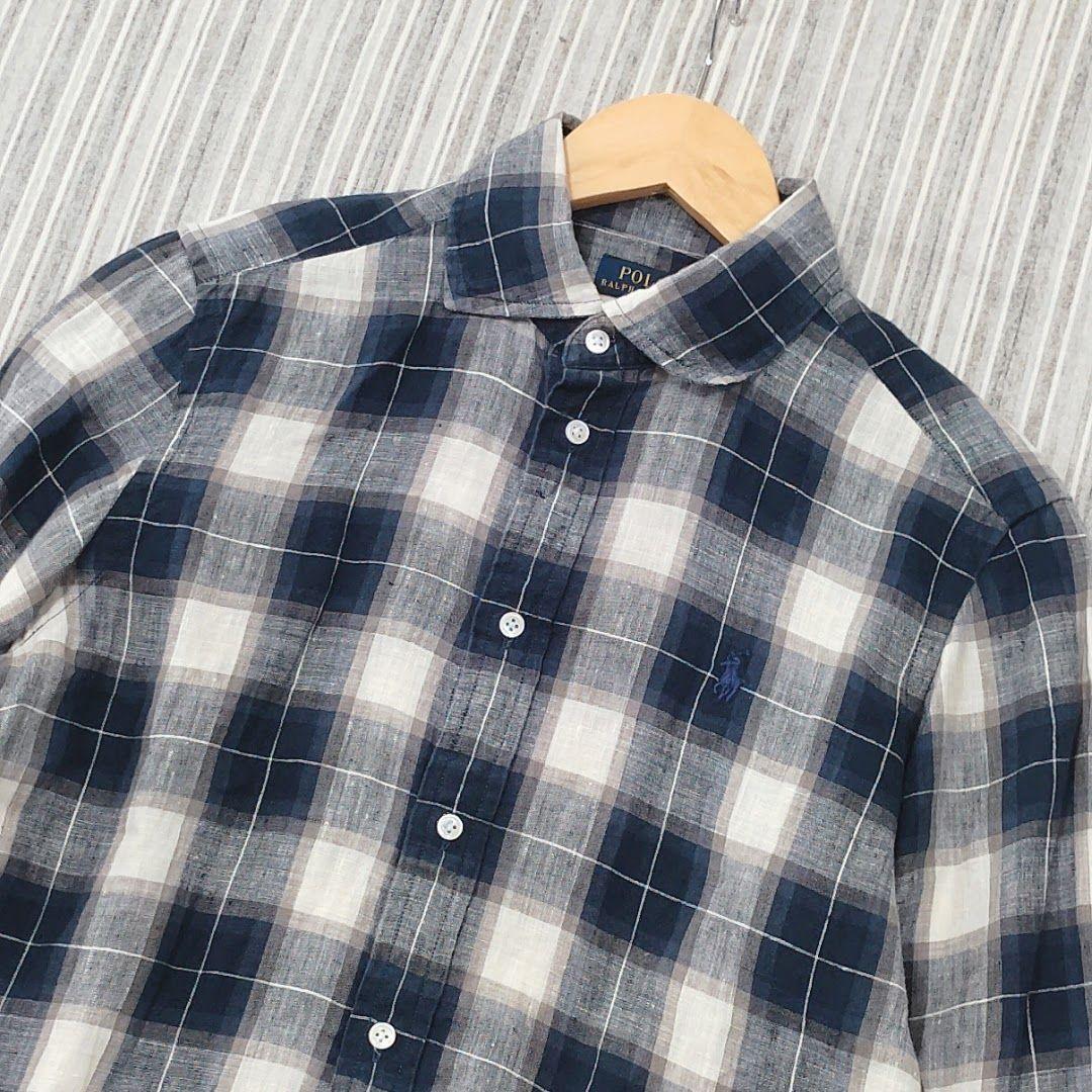 ☆美品☆ラルフローレン＊リネンシャツ＊チェック柄＊麻＊M - メルカリ