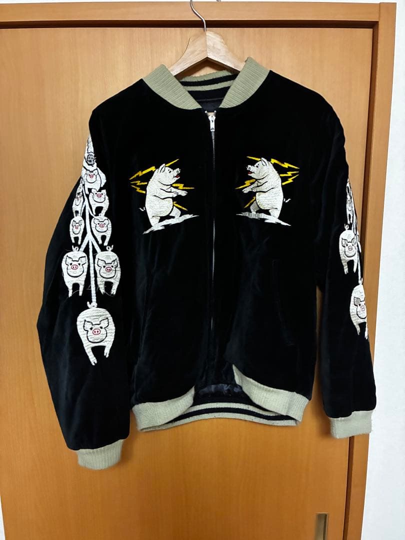 美品・Lステュディオダルチザン ALABUTA スカジャン リバーシブル 別珍 美品・L ステュディオダルチザン ALABUTA スカジャン リバーシブル