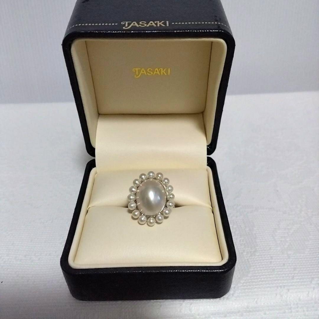 TASAKI 18KWG オーバルマベパール　クラシカルリング