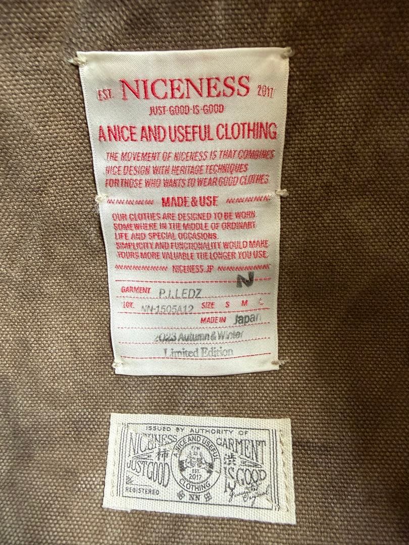 NICENESS P.I.LEDZ 柿渋染めトートバッグ ショルダーバッグ