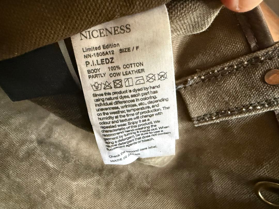 NICENESS P.I.LEDZ 柿渋染めトートバッグ ショルダーバッグ