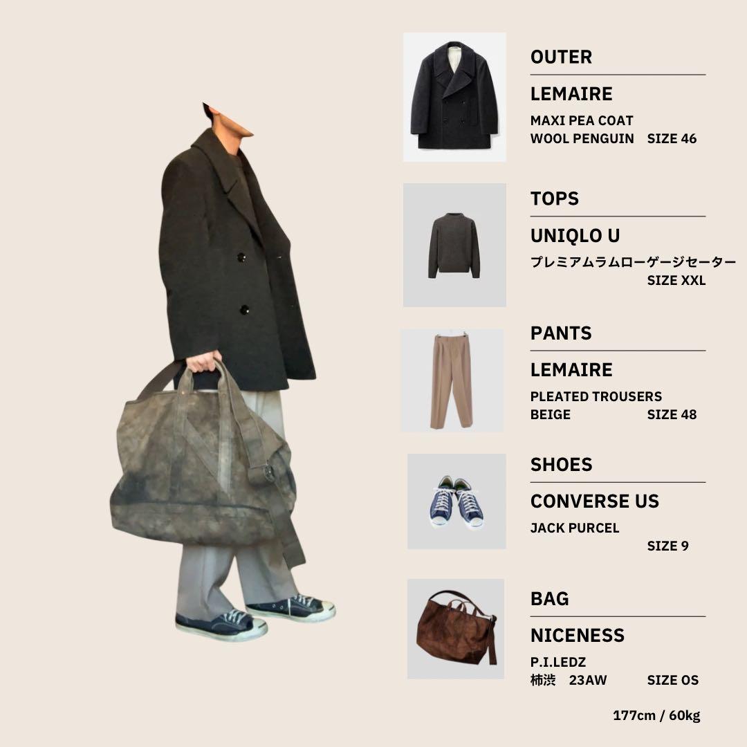 NICENESS P.I.LEDZ 柿渋染めトートバッグ ショルダーバッグ