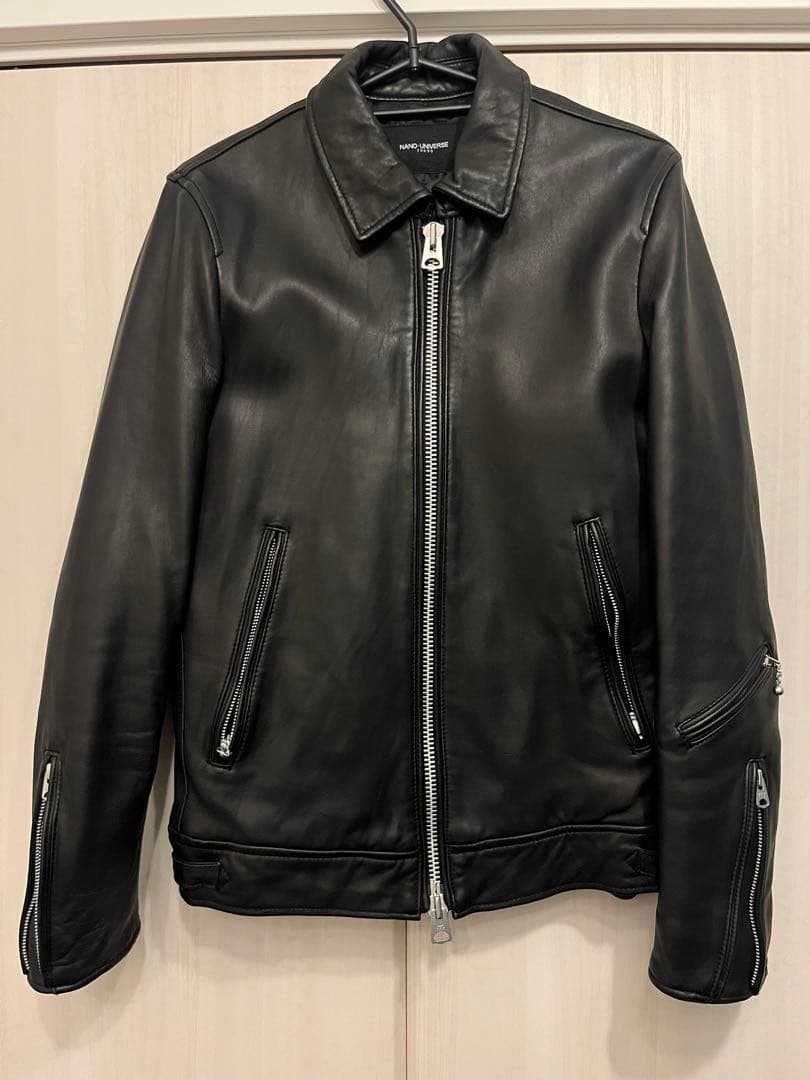 NANO UNIVERSE ブラックレザージャケット NANO universe（ナノ・ユニバース） レザージャケット S ブラック
