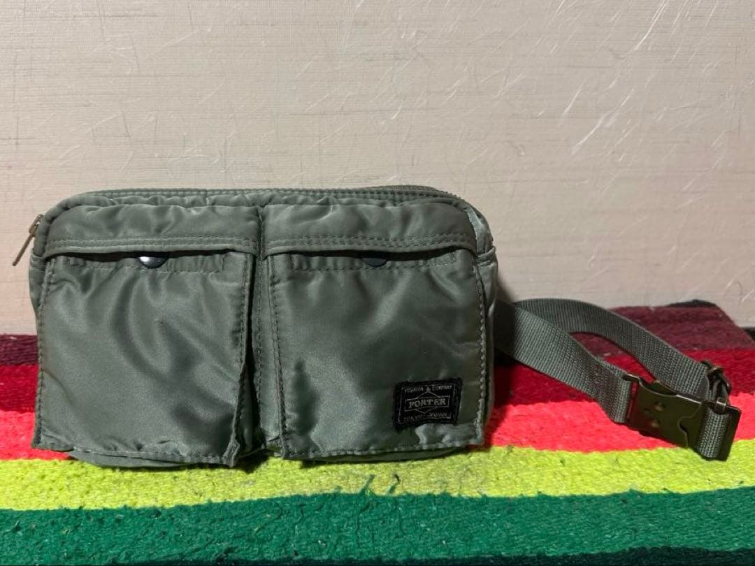 美品 PORTER タンカー ウエスト バック セージグリーン 旧モデル