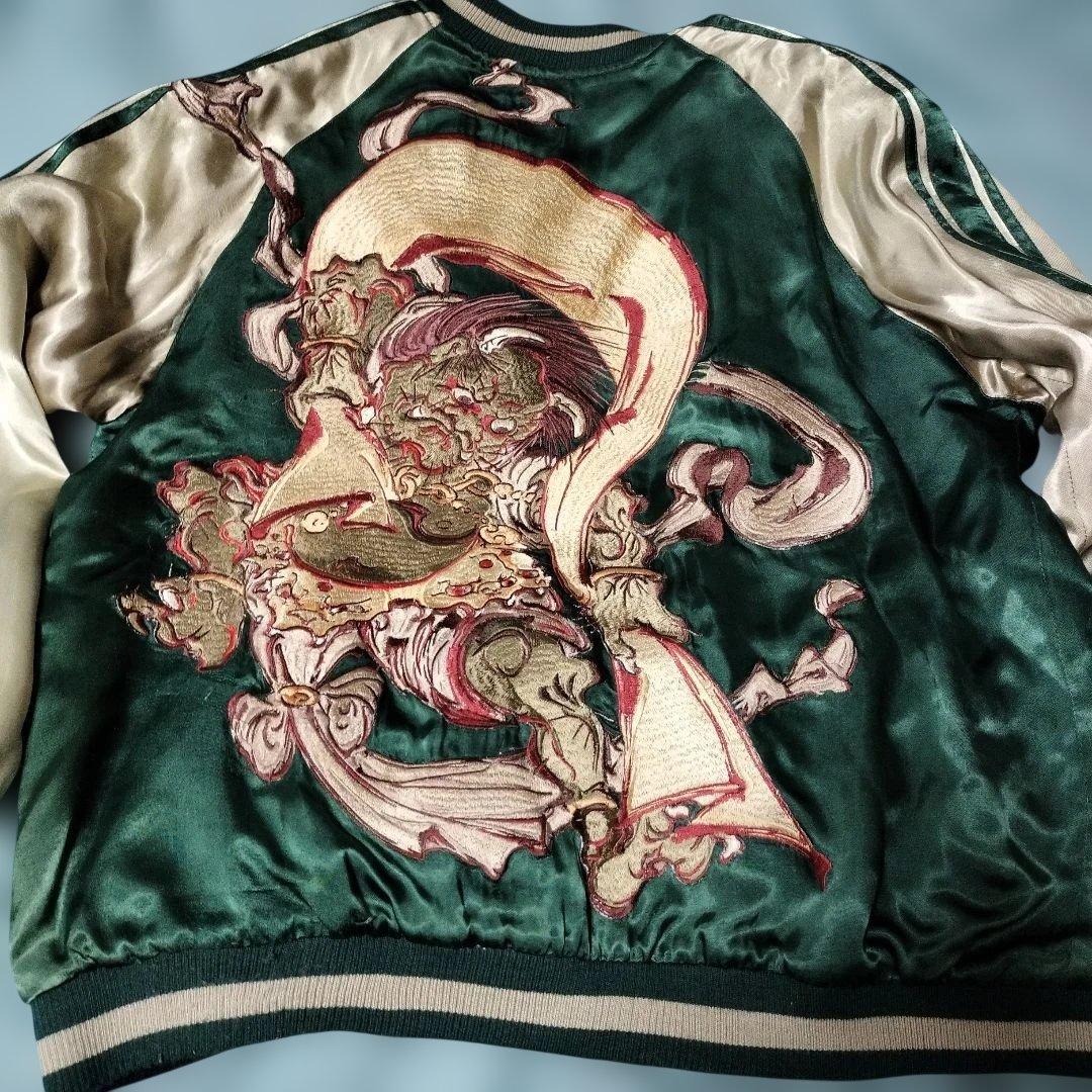 花旅楽団 JAPANESE CLASSIC SCRIPT 風神 雷神スカジャン - メルカリ