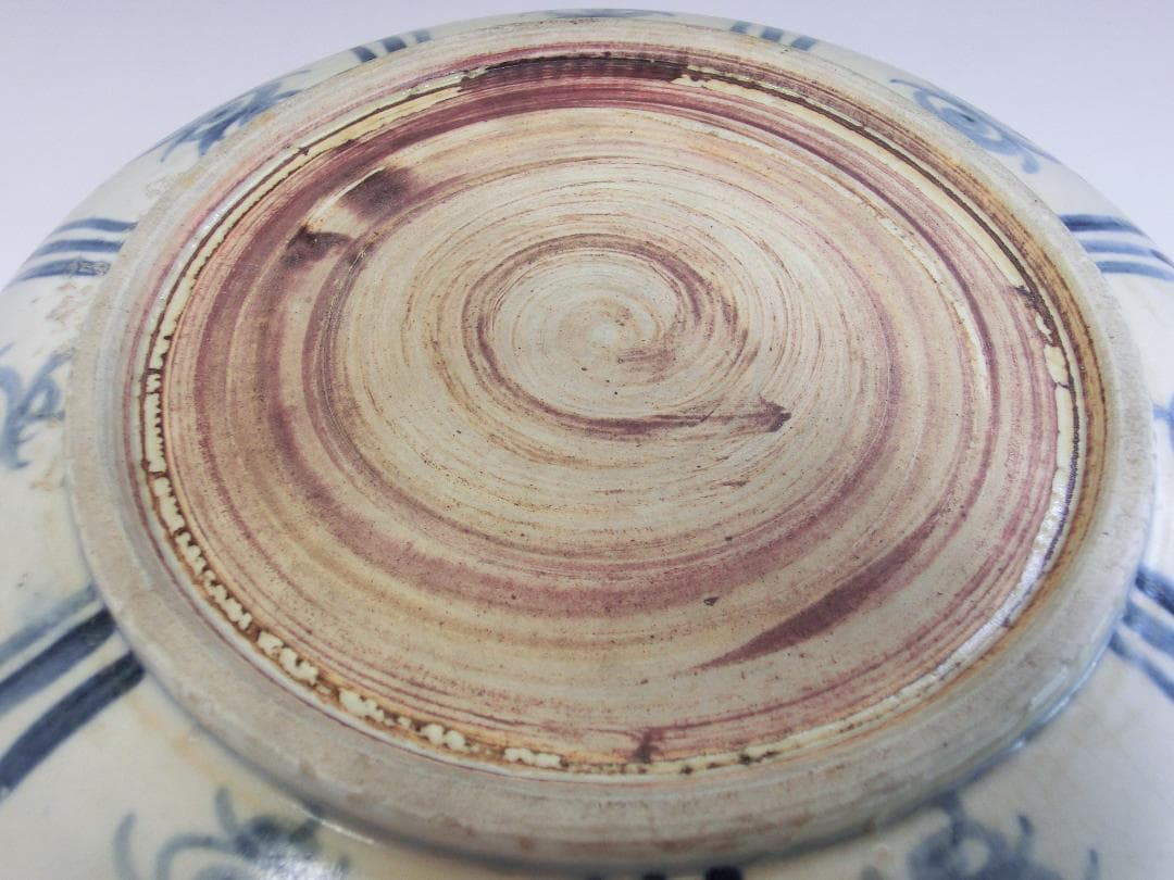 皿□安南呉須魚紋 染付 青華 花唐草 古玩 唐物 中国 古美術 時代物