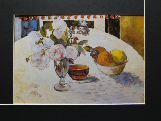 ゴーギャン、【青いアイリスとオレンジとレモン】、希少な画集画