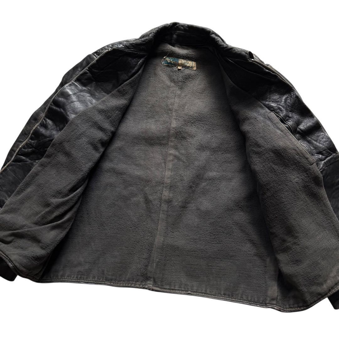 40s 50s モーターサイクルジャケット コの字留めWICOジップ - メルカリ
