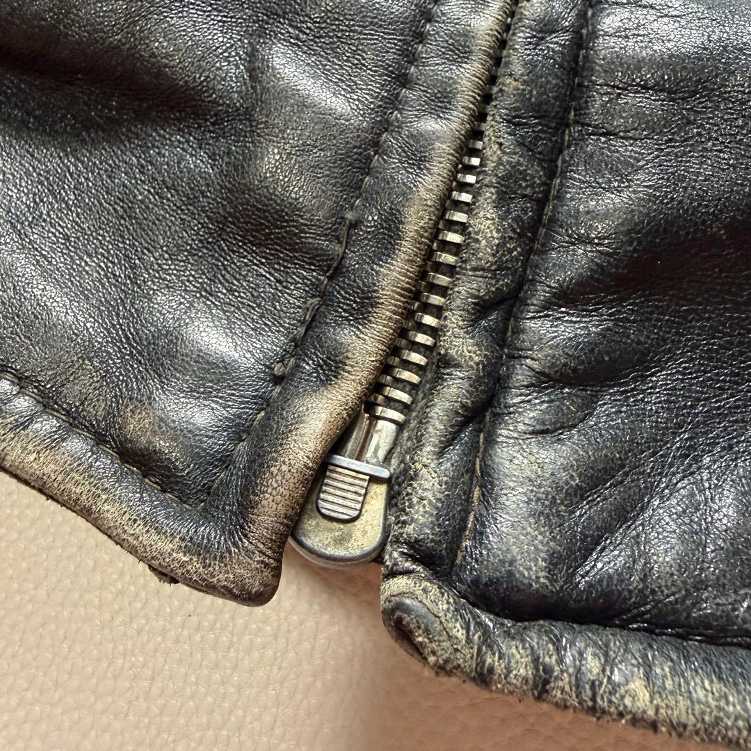 40s 50s モーターサイクルジャケット コの字留めWICOジップ - メルカリ