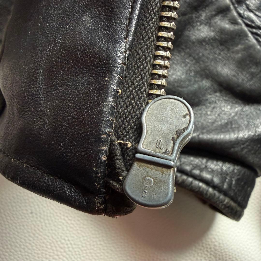 40s 50s モーターサイクルジャケット コの字留めWICOジップ - メルカリ