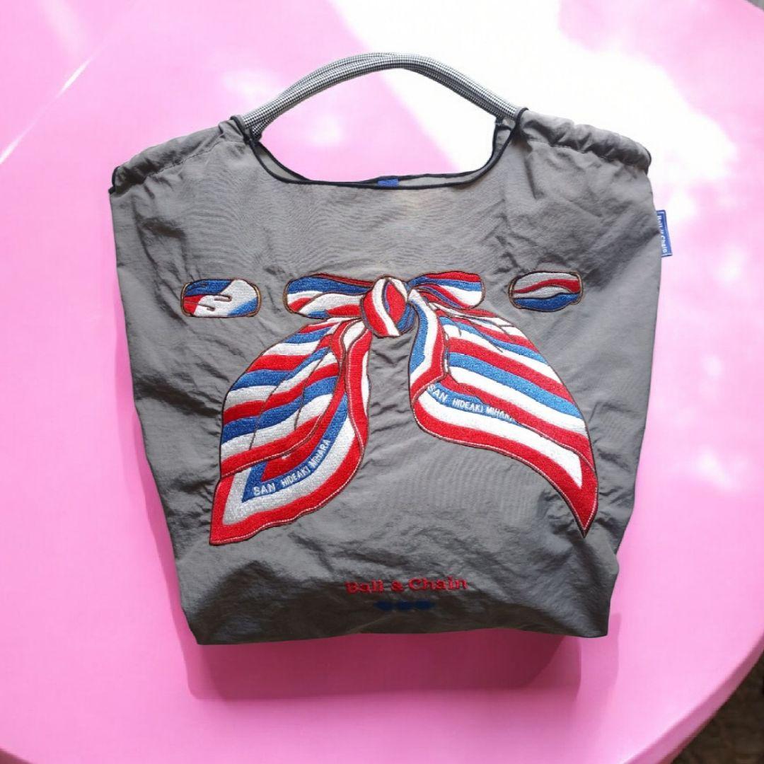 ボールアンドチェーン スカーフ柄刺繍 エコバッグ M ラシット 2点セット