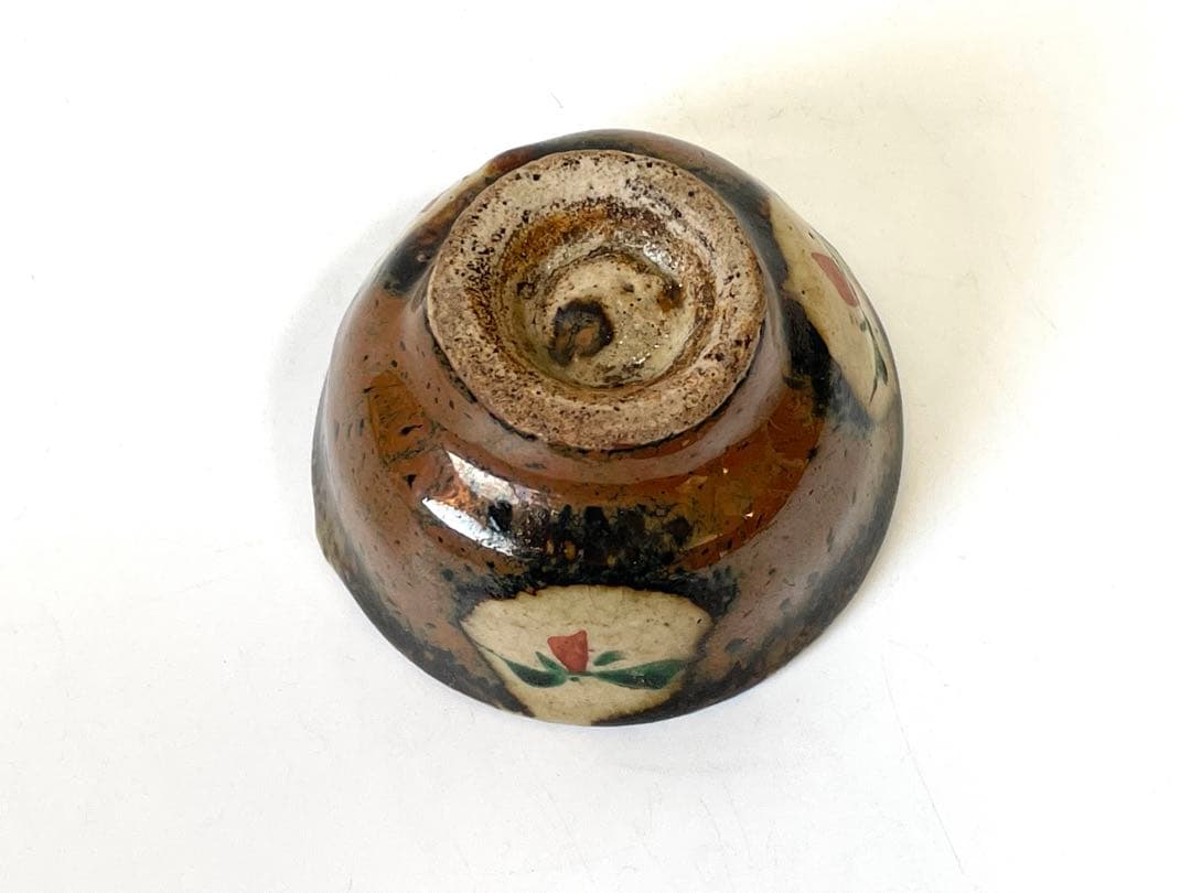 ♢民藝 ぐい呑み 益子焼 濱田庄司 柿釉 酒器 昭和時代初期 古美術 骨董品