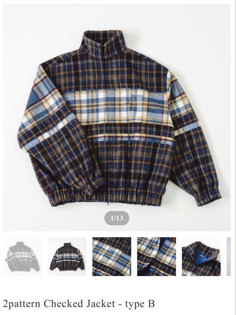 ジャケット・アウター harapeco 2pattern Checked Jacket -type B