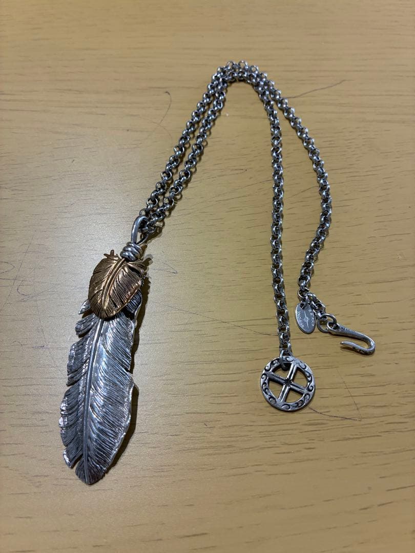 SAAD フェザー　チェーン付き　シルバー　ネックレス