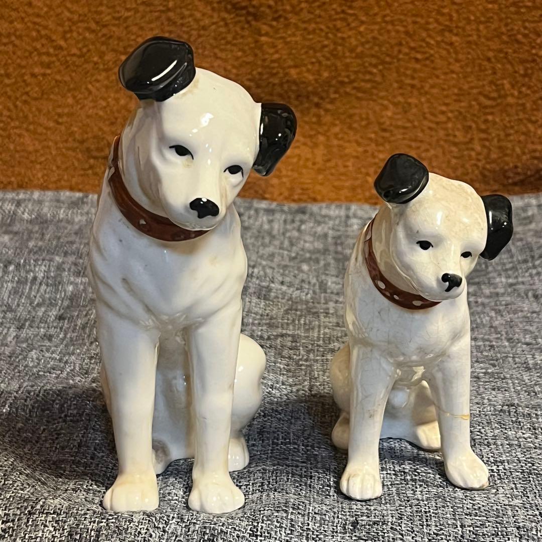 ビクター ニッパー犬 置物 2体セット 陶器製 当時物 レトロ - メルカリ