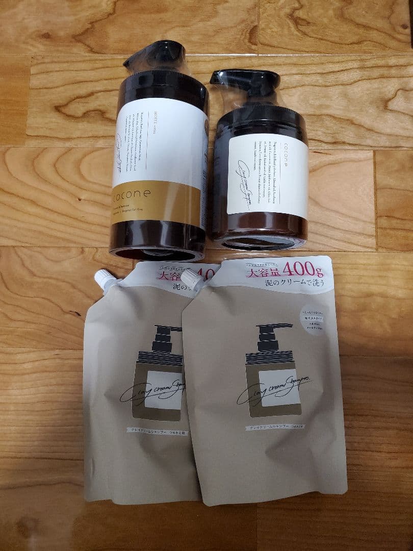 coconeクレイクリームシャンプーモイストボトル2本&詰め替え2個セット