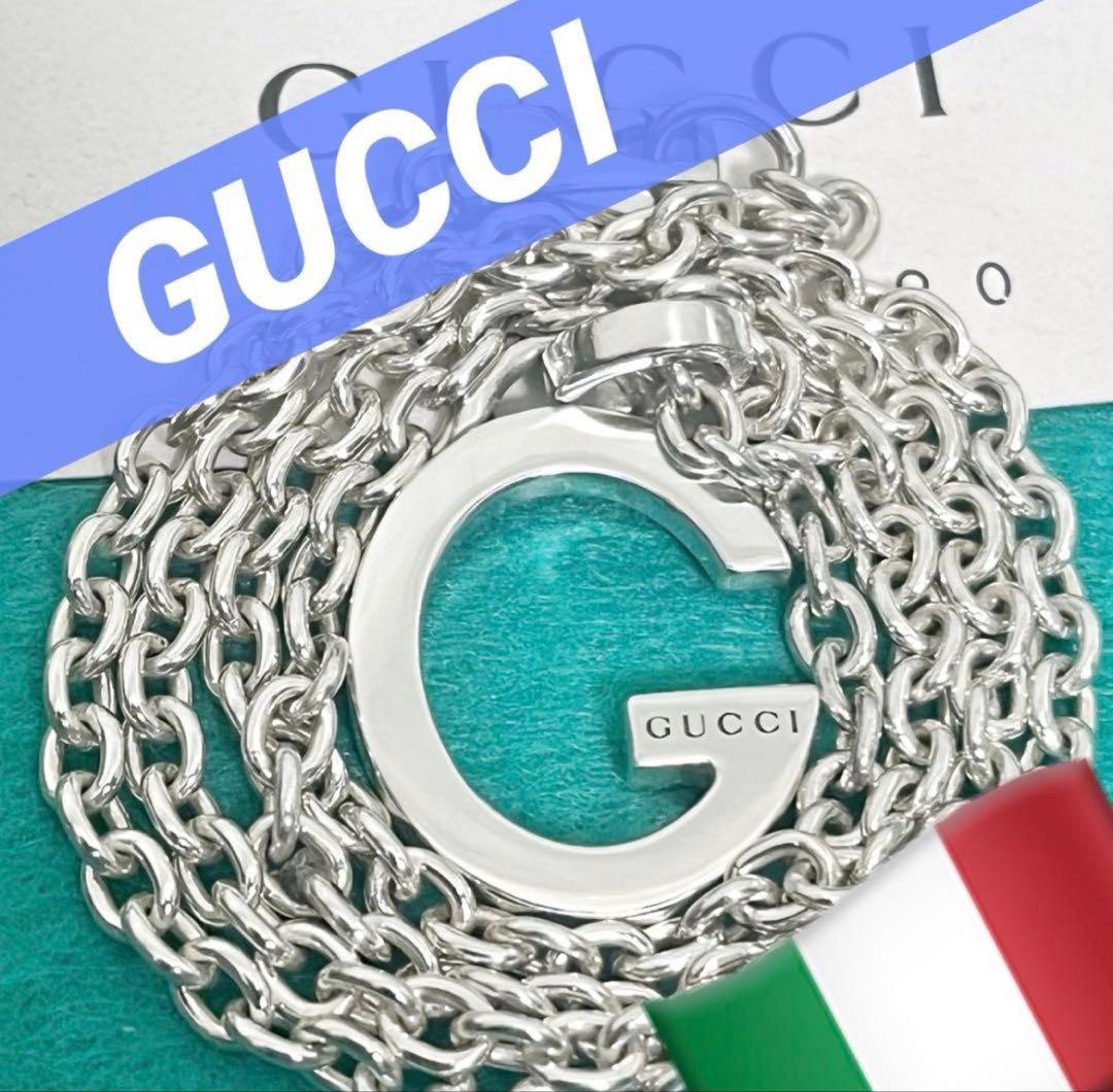 美品　GUCCI Gマークペンダントネックレス