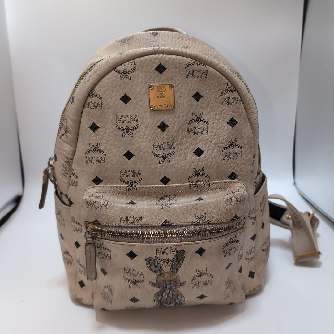 MCM エムシーエム リュック レザー ラビット ヴィセトス柄 ベージュ