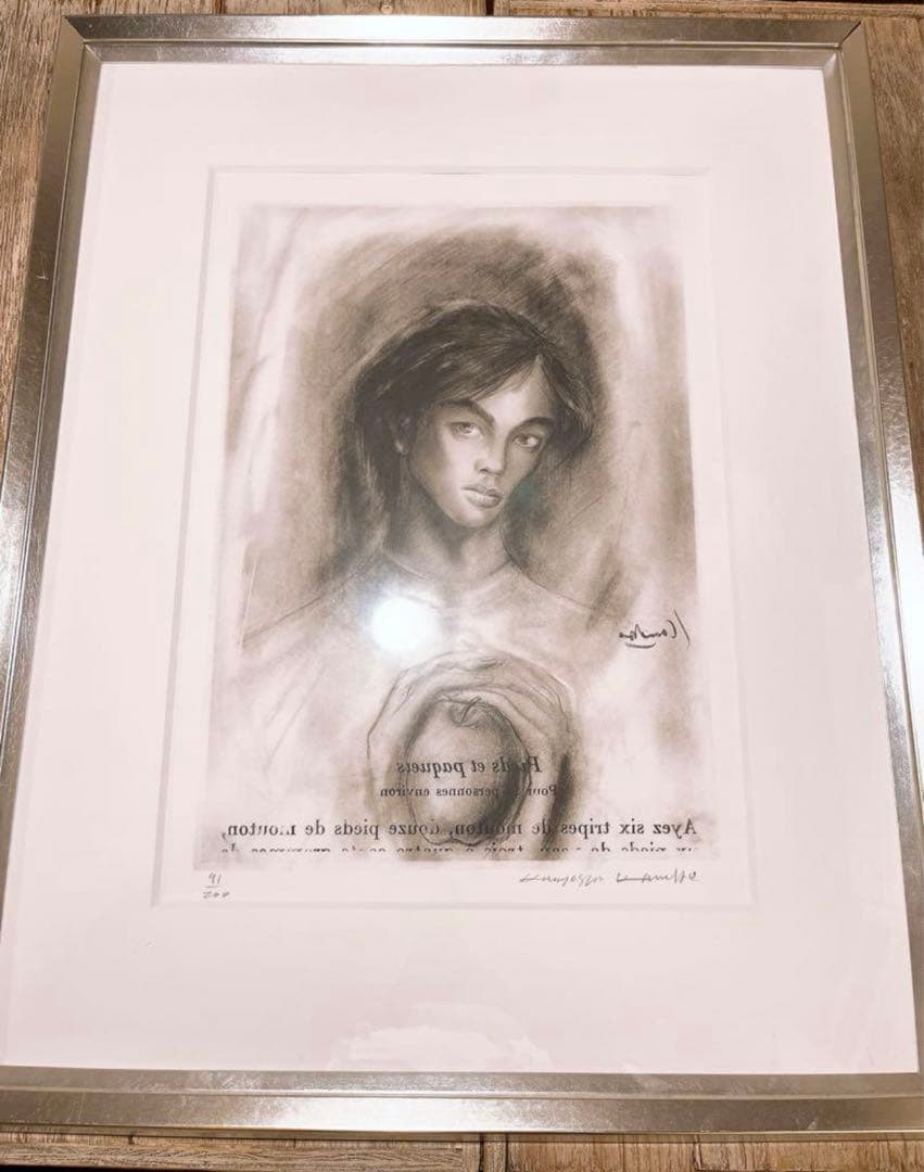 金子國義『尾崎豊』リトグラフ エディションNo.200/91 本物