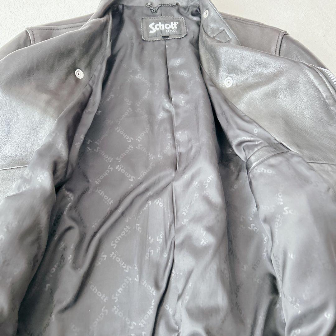 SCHOTT ショット ライダース ラムレザー 羊革 フリークス L ブラック