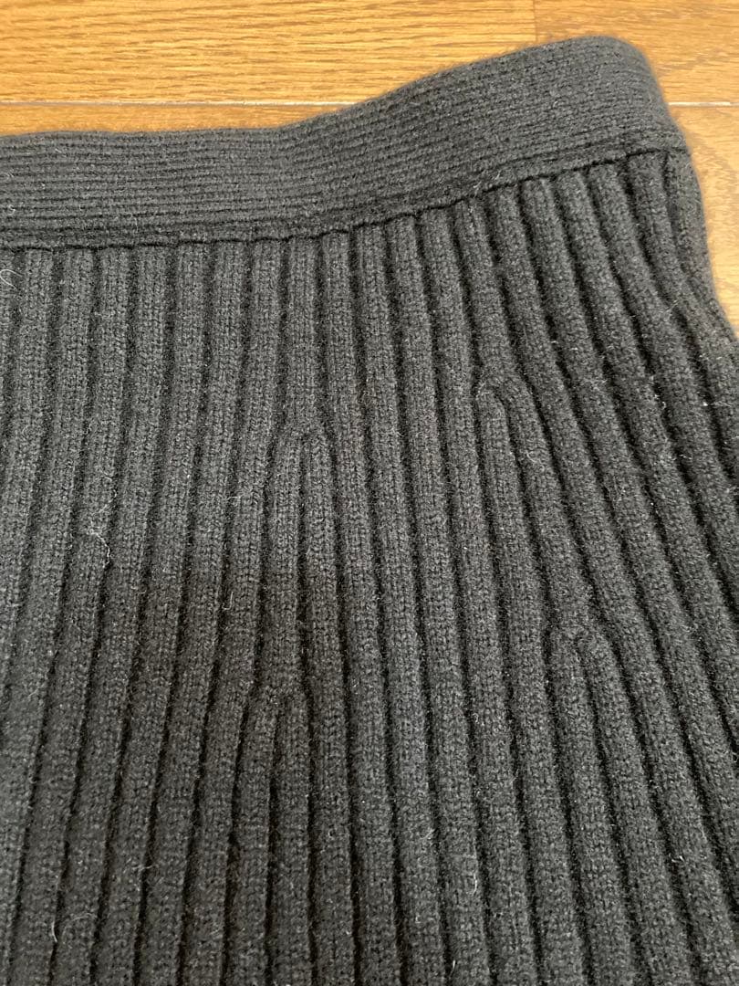 2024aw Drawer ドゥロワー ウールカシミヤリブ編みニットスカート