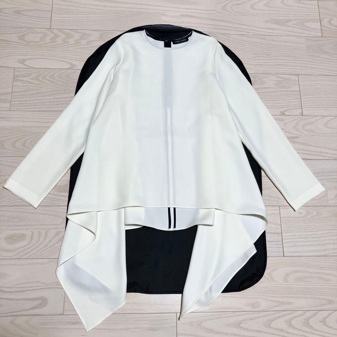 【美品】YOKO CHAN フレアポイントブラウス　サイドスリット　長袖　36