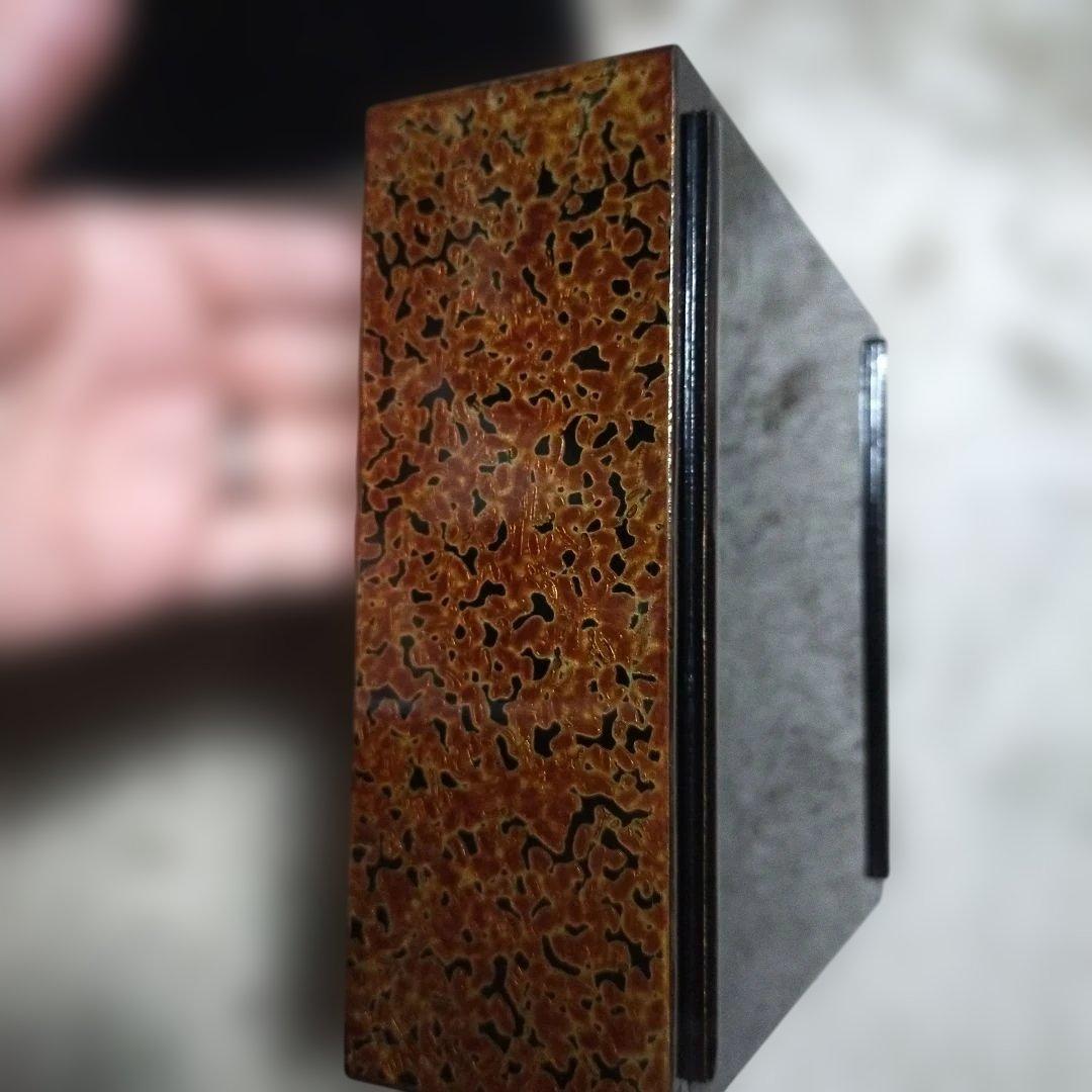 昭和 レトロ 津軽塗 重箱 金色と茶色の模様