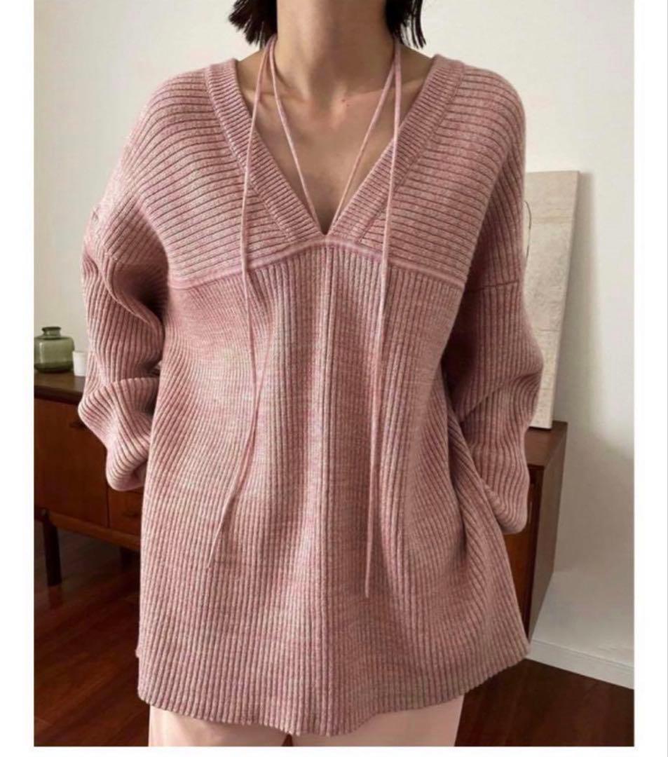 トップス CLANE MIX COLOR STRING WIDE KNIT TOPS