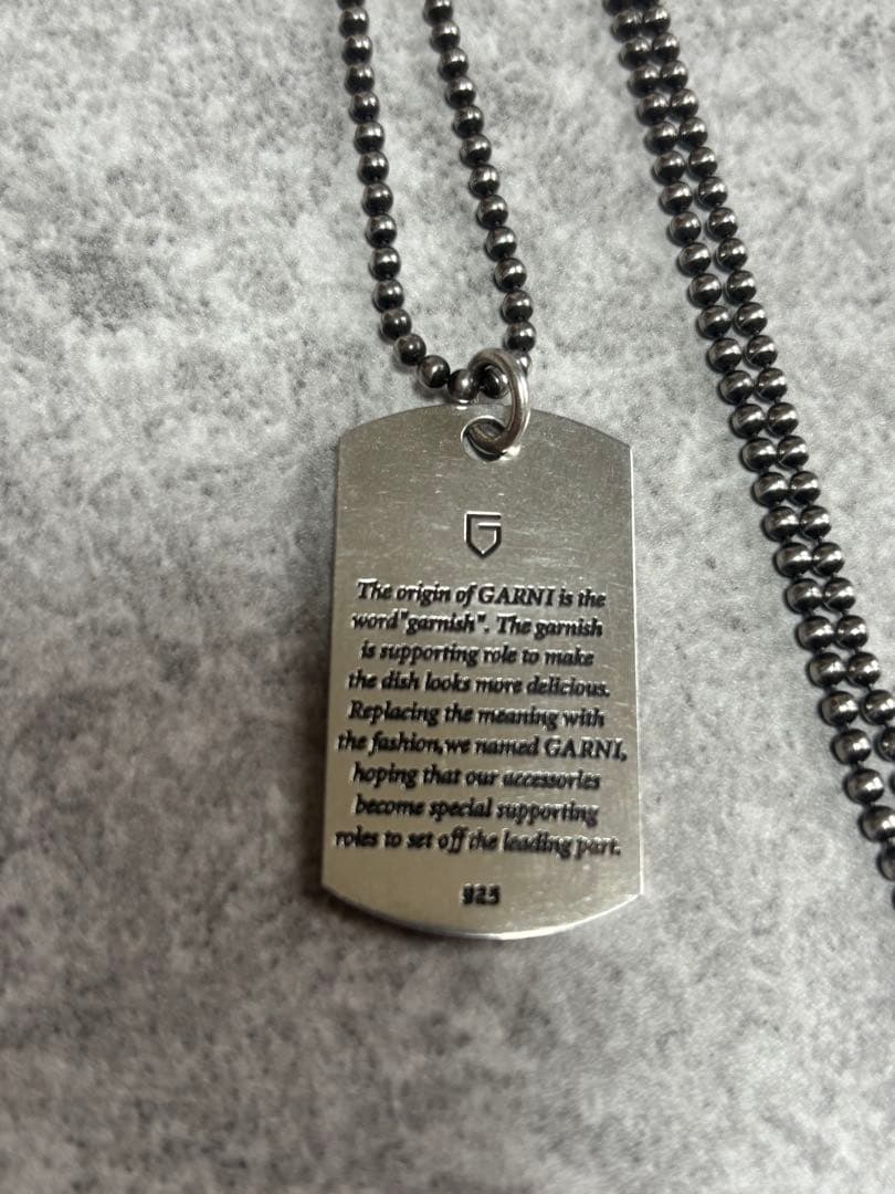 ガルニ シルバー ネックス ドッグタグ garni