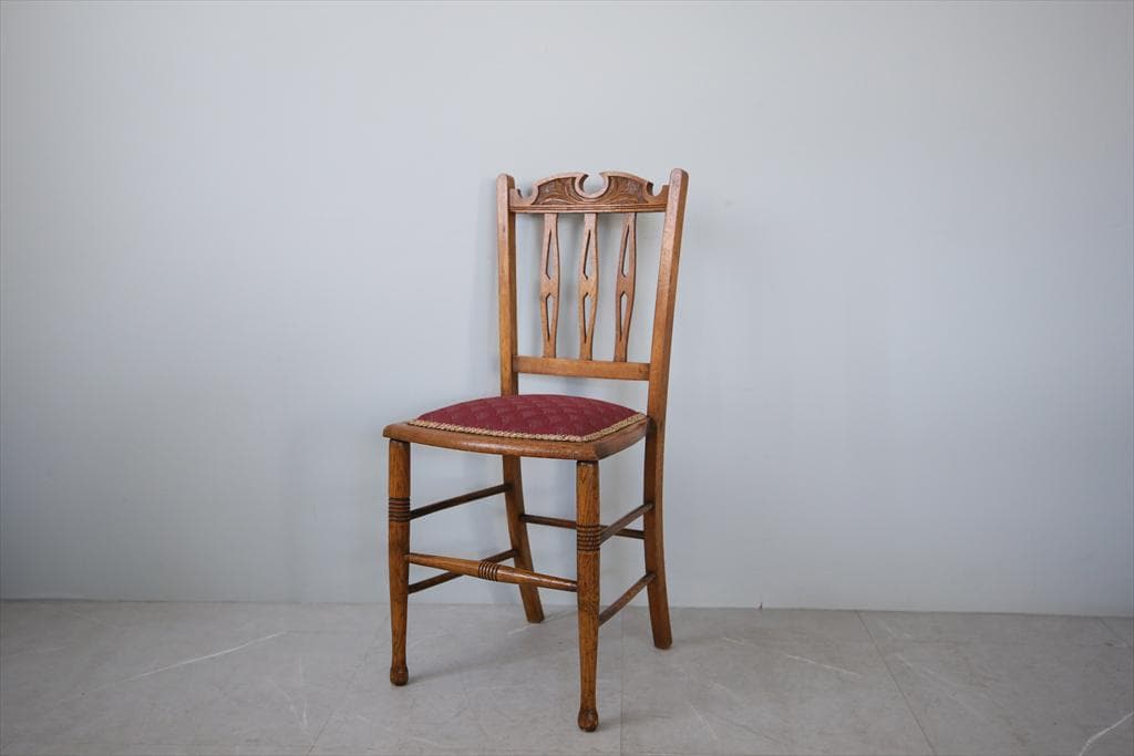 英国アンティーク木製ベッドルームチェア/椅子ダイニングイス/飾り棚(92-213