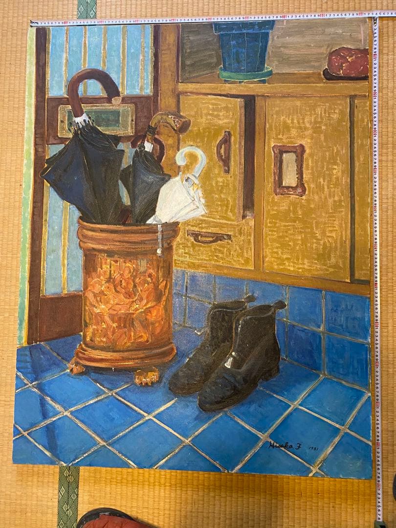 油彩画 日常生活の静物 1981年　約91cm x 118cm