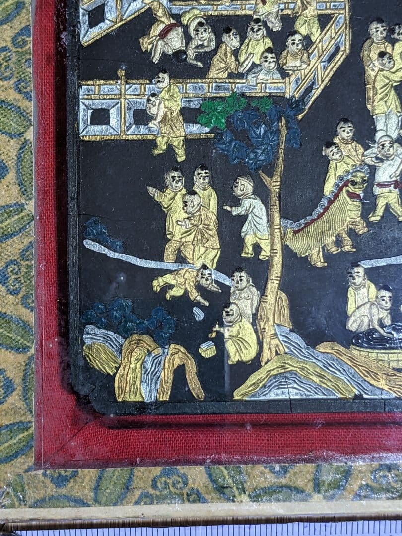 ♢中国文房四宝 万暦甲辰年程君房造 硯形唐子図 胡開文墨 未開封未使用