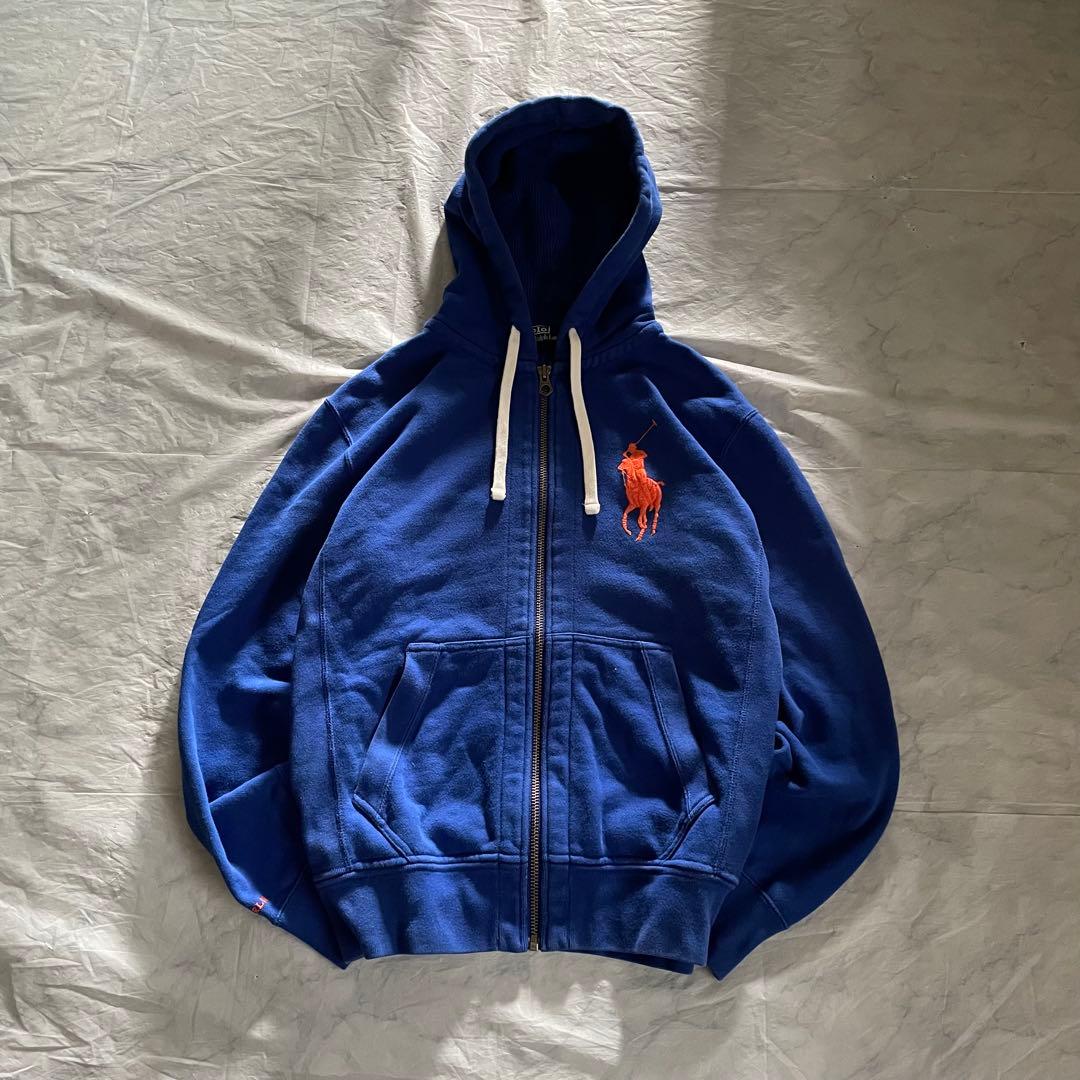 90s Polo Ralph Lauren ビッグポニー ジップパーカー 短丈