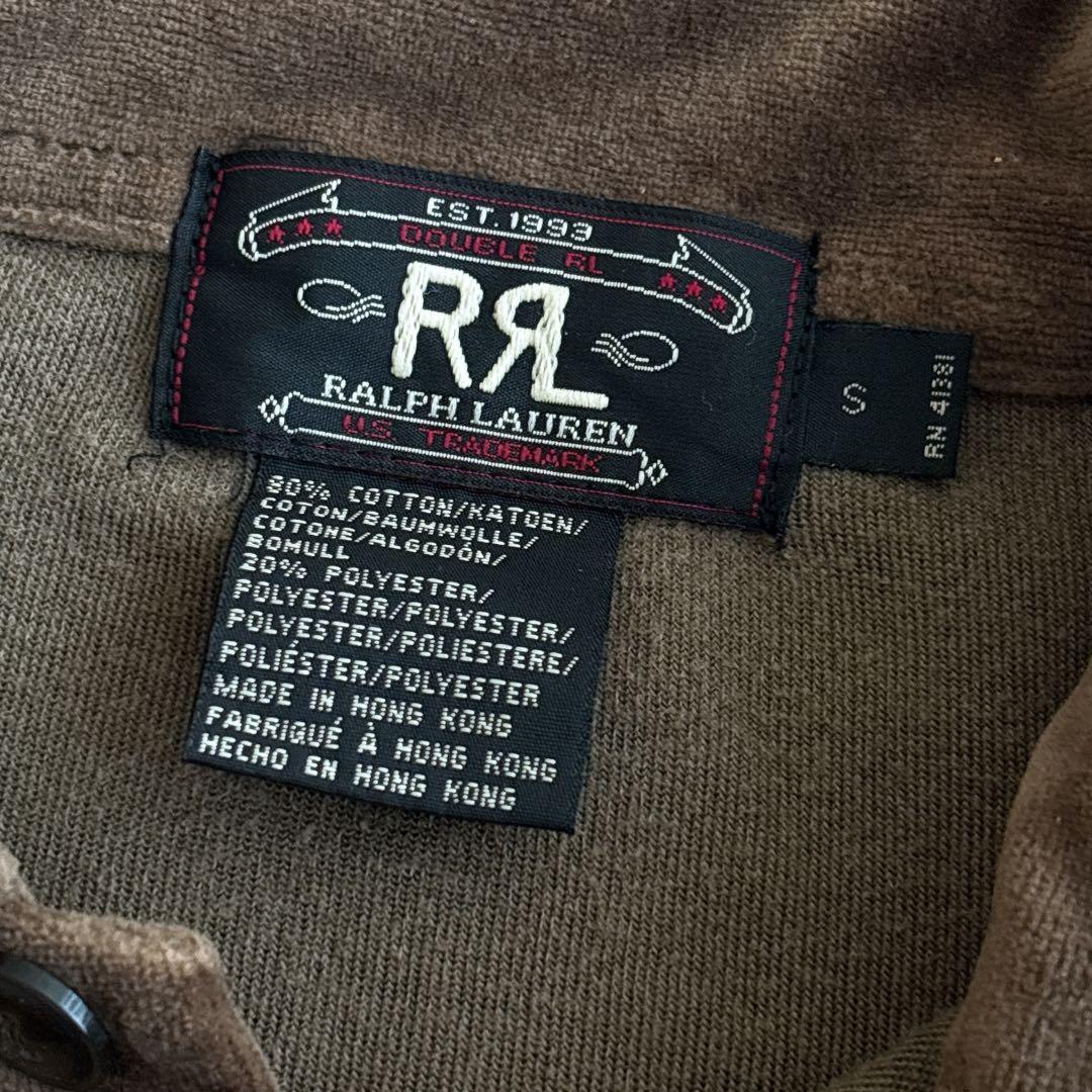 RRL】三ツ星初期タグ ベロアプルオーバー シャツ S 長袖希少 名作品
